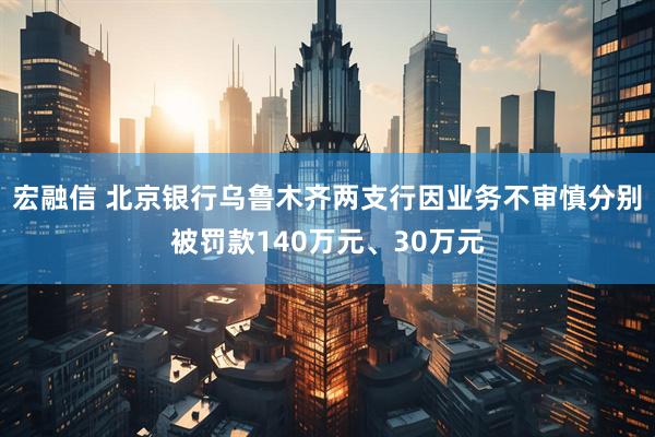 宏融信 北京银行乌鲁木齐两支行因业务不审慎分别被罚款140万元、30万元